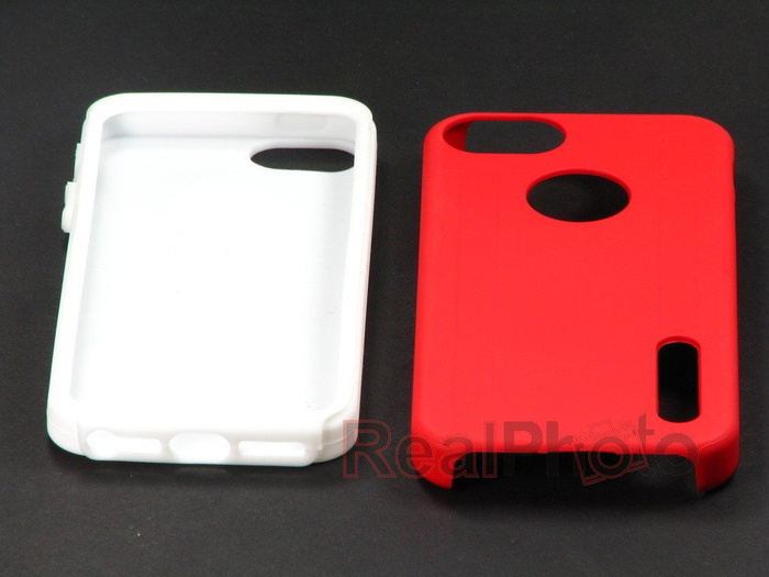 Etui iPhone 5 5S SE MELKCO Dual Layer RED / White