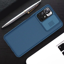 Nillkin CamShield Case etui pokrowiec osłona na aparat kamerę Xiaomi Redmi Note 11T 5G / Note 11S 5G / Note 11 5G (China) / Poco M4 Pro 5G niebieski