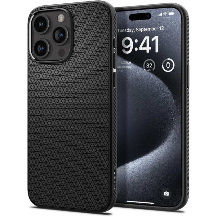 Etui Spigen Liquid Air iPhone 15 Pro Etui Matte Black Case