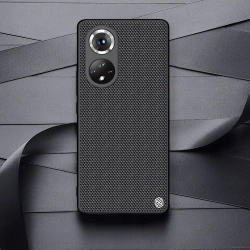 Nillkin Textured Case wytrzymałe wzmocnione etui z żelową ramką i nylonem na tyle Honor 50 Pro czarny