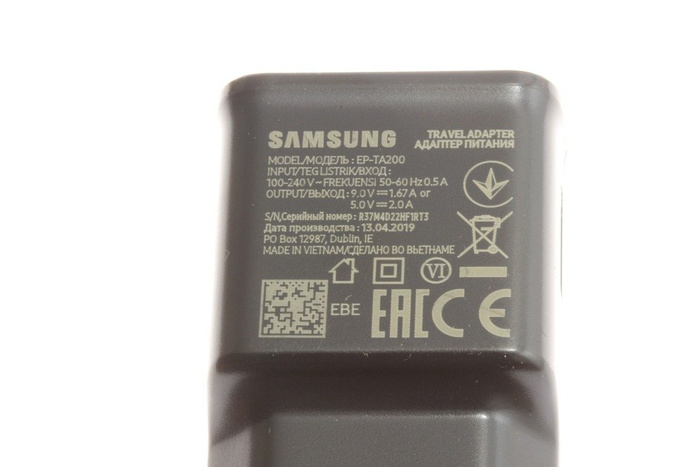 Genuine Charger SAMSUNG EP-TA200 Fast Charging Galaxy S8 S9 S10 A30 A40 A50 A70 Black