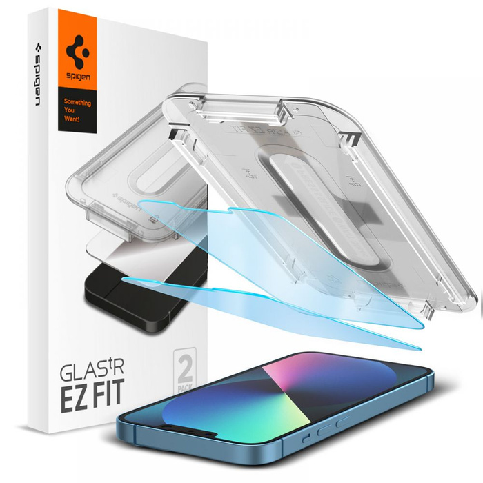 Tempered Glass SPIGEN Apple iPhone 13 13 Pro Glas.TR "EZ Fit" 2-Pack Antiblue Glass