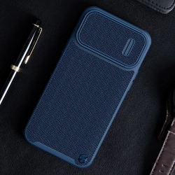 Nillkin Textured S Case etui iPhone 14 Plus pancerny pokrowiec z osłoną na aparat niebieskie