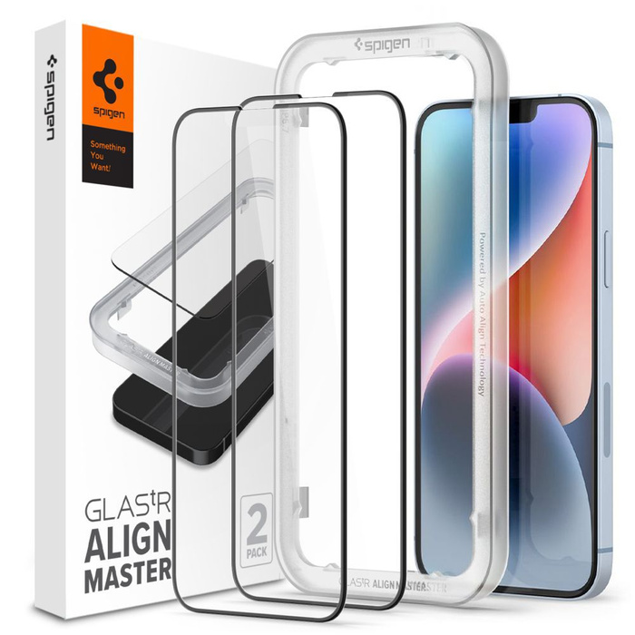 Szkło Hartowane SPIGEN Apple iPhone 13 / 13 Pro / 14 / 16E Alm Glass Fc 2-Pack Black