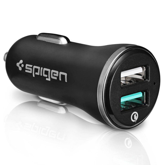 Ładowarka SPIGEN F27qc Qc3.0 2-port Car Charger Black Czarna