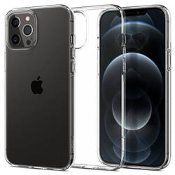 SPIGEN Liquid Crystal iPhone 12 / 12 Pro Etui Crystal Clear Przeźroczyste Case + Szkło 3MK Flexible Glass Lite