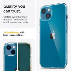 Etui iPhone 13 Spigen Liquid Crystal Przezroczyste Clear Case + Szkło Hartowane Full Cover Spigen