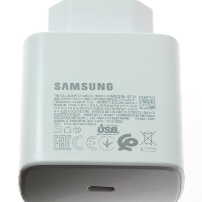 Genuine Charger SAMSUNG 45W EP-TA845EWE Super Fast Charging White