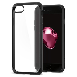 Etui Spigen iPhone SE 2022 2020 7 8 Ultra Hybrid Black Czarne Case Apple + Szkło SPIGEN Glas.Tr Slim