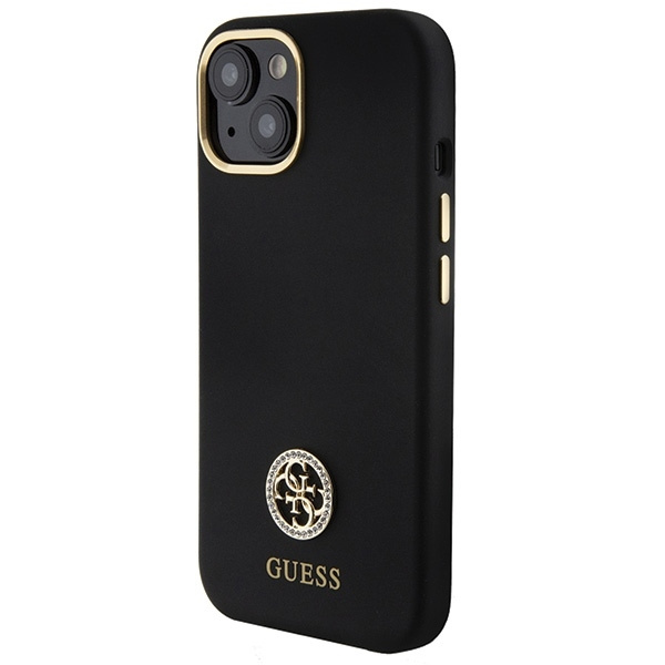 Guess GUHCP15SM4DGPK iPhone 15 / 14 / 13 6.1" czarny/black hardcase Silicone Logo Strass 4G