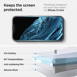 SPIGEN IPHONE 13 MINI GLAS.TR "EZ FIT" TEMPERED GLASS 2-PACK