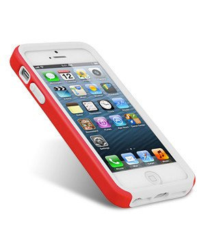 Etui iPhone 5 5S SE MELKCO Dual Layer RED / White