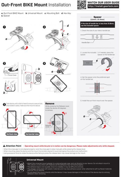 Uchwyt Rowerowy SPIGEN Gearlock Mf100 Out Front Uchwyt Na Telefon Na Rower