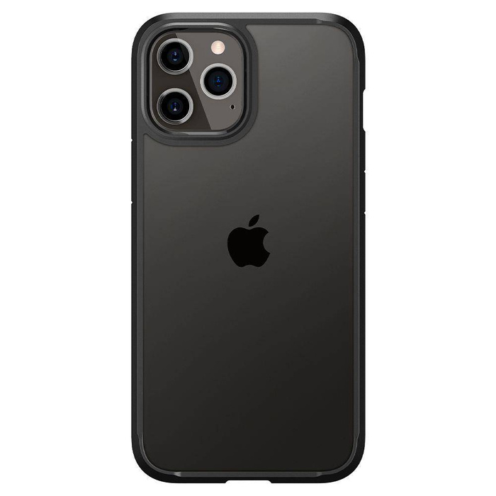 SPIGEN Ultra Hybrid iPhone 12 / 12 Pro Etui Matte Black Czarne Case + Szkło 3MK Flexible Glass Lite