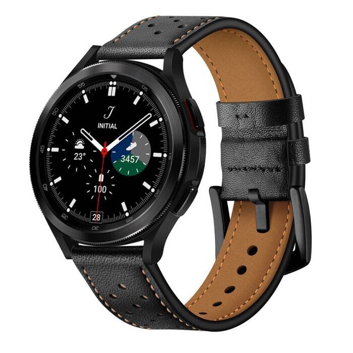 Pasek TECH-PROTECT Samsung Galaxy Watch 4 40 / 42 / 44 / 46mm Leather Black