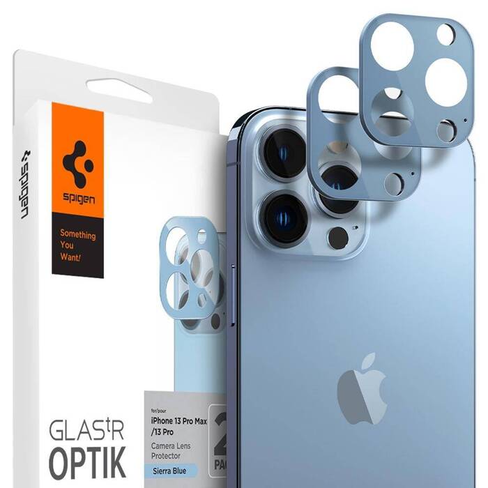 SPIGEN Optik.Tr Camera Protector 2-Pack Apple iPhone 13 Pro / 13 Pro Max Sierra Blue OSŁONA APARATU